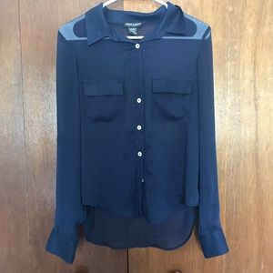 Navy blue long sleeve shirt